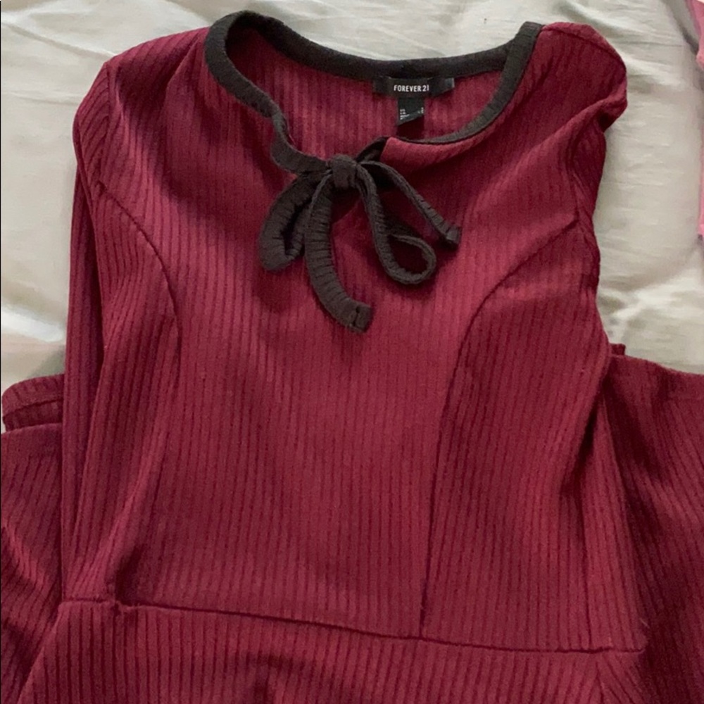 Maroon bow dress